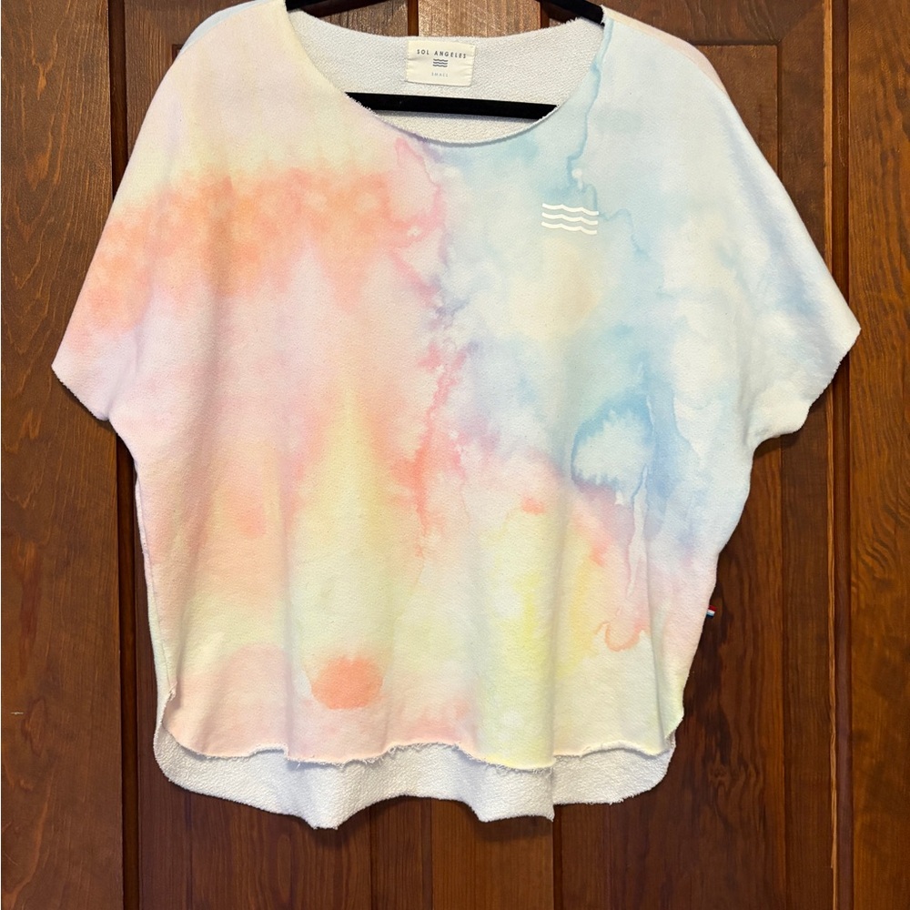 Sol Angeles Multicolor Tie-Dye Short Sleeve Top